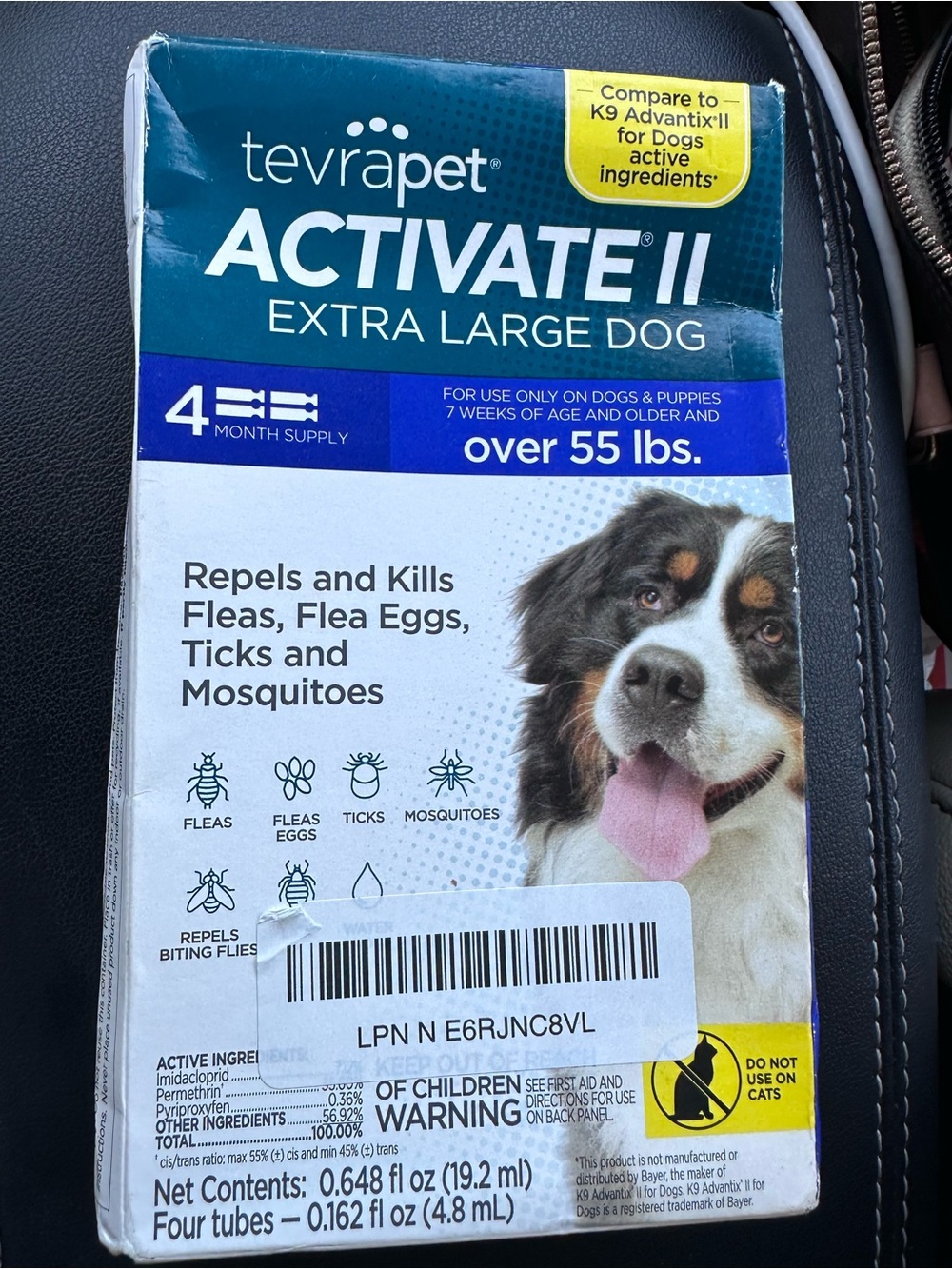 Activate II Flea & Tick Treatment for Extra Large Dogs (Blue/White)